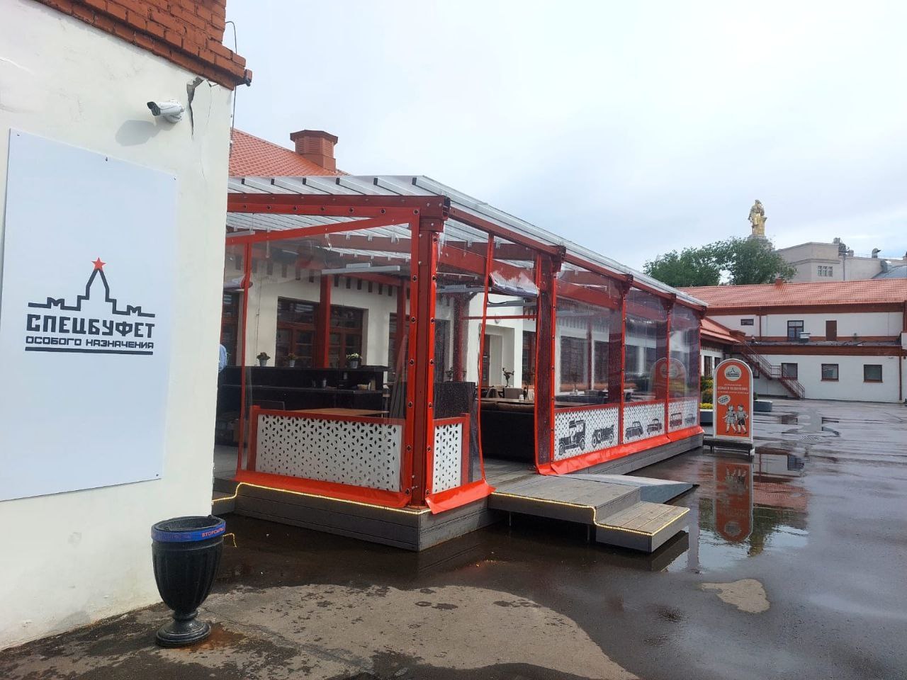 ПВХ шторы для летней террасы кафе в посёлке Бутово